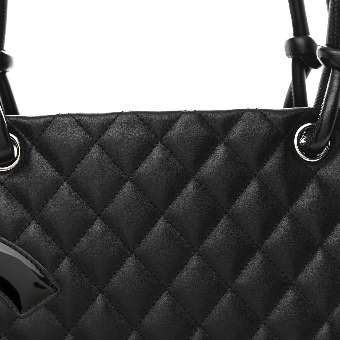 Calfskin Quilted Large Cambon Tote Black