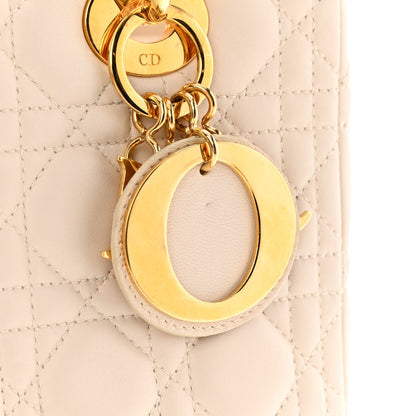 Christian Dior Lambskin Cannage Medium Lady Dior Light Beige 13 of 18