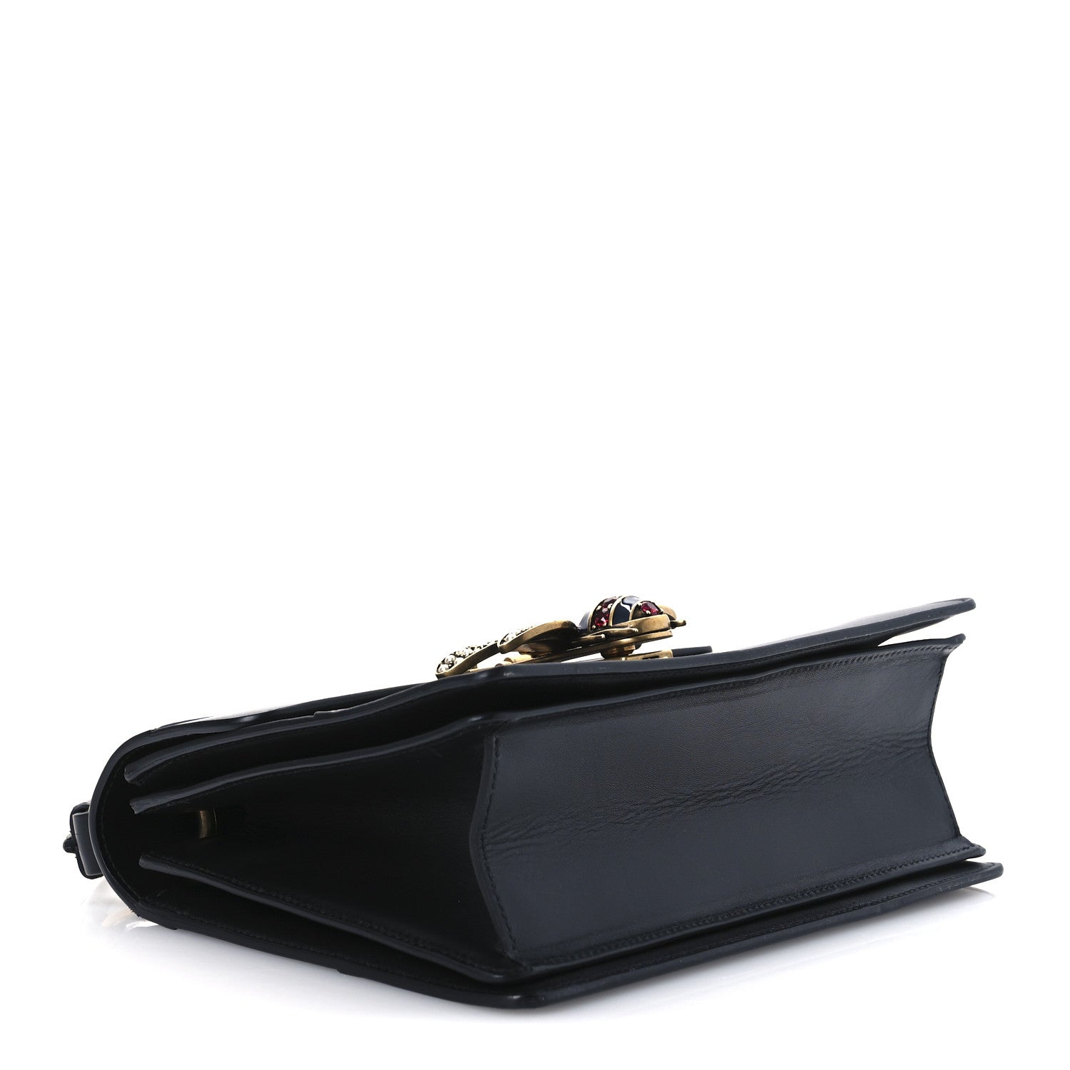 Gucci Calfskin Sylvie Web Small Queen Margaret Top Handle Bag Black 4 of 12