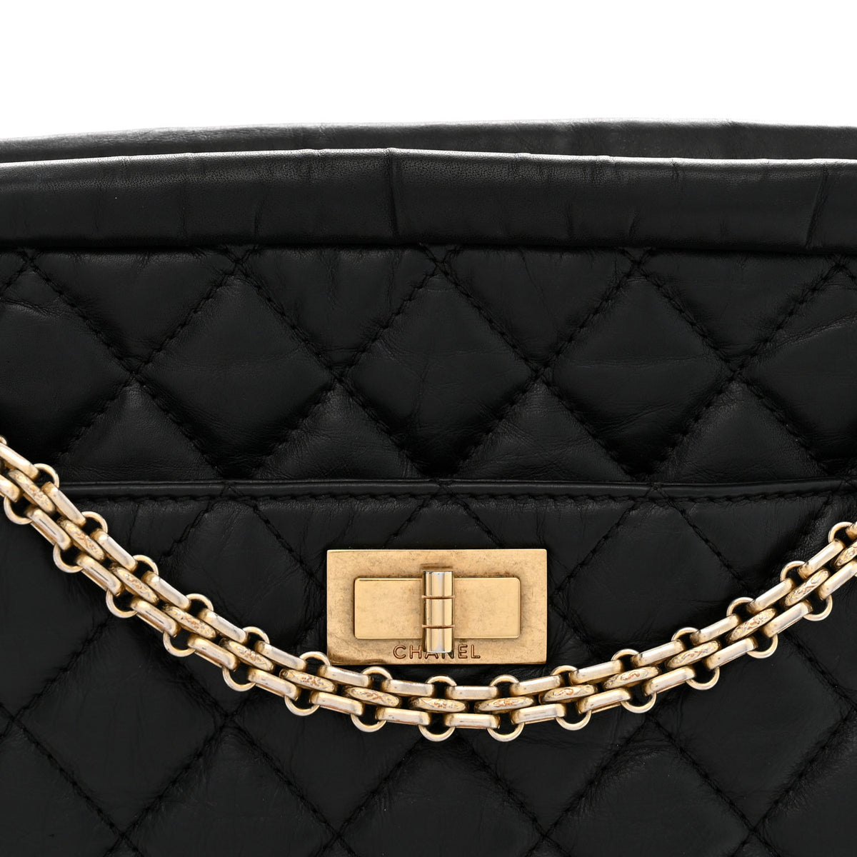 Chanel Aged Calfskin Quilted Medium Reissue Camera Case Black 8 of 10