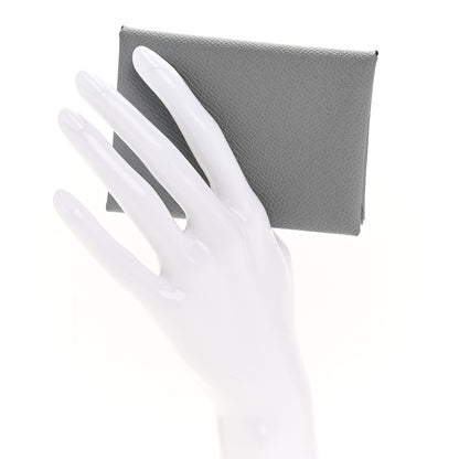 Hermes Epsom Calvi Duo Card Case Gris Pantin 2 of 8