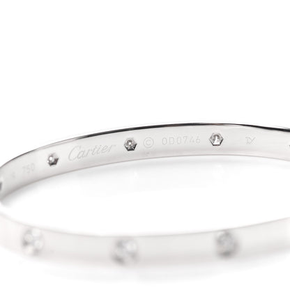Cartier 18K White Gold 10 Diamond LOVE Bracelet 19 6 of 7