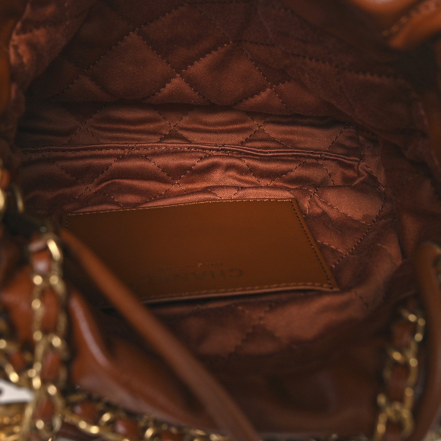 Chanel Shiny Calfskin Quilted Mini Chanel 22 Light Brown 5 of 10