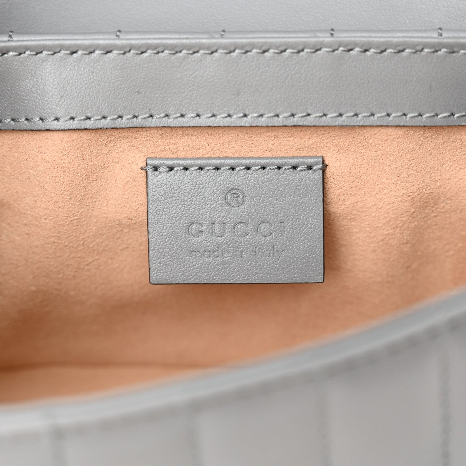 Gucci Calfskin Matelasse Aria Super Mini GG Marmont Shoulder Bag Deep Grey 6 of 13