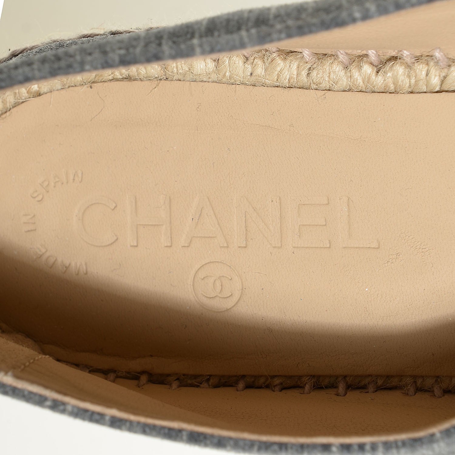Chanel Striated Suede Espadrilles 40 Dark Grey 8 of 9