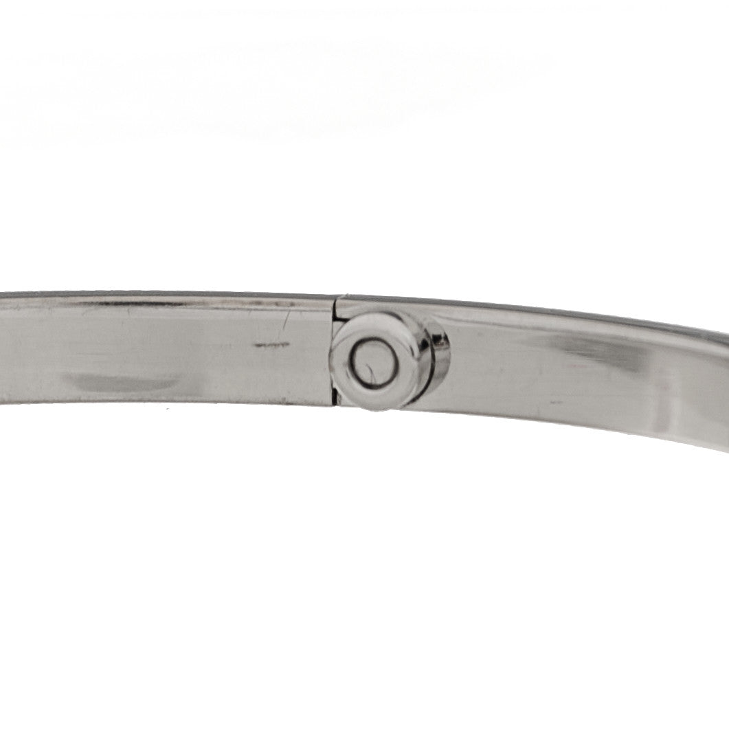 18K White Gold 6 Diamond Small LOVE Bracelet 17