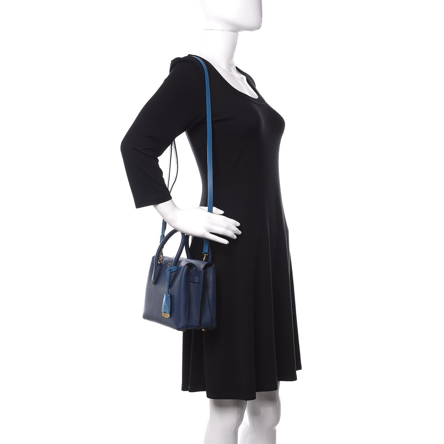 Grained Calfskin Mini Milla Tote Navy