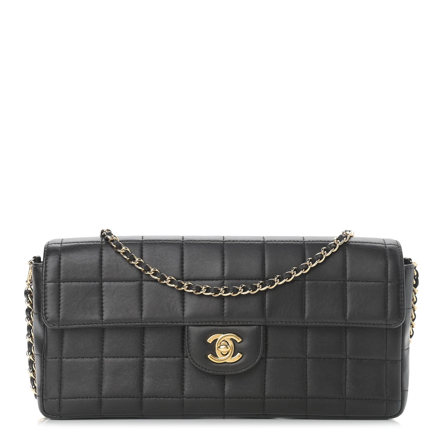 Chanel Lambskin East West Chocolate Bar Flap Black 1 of 13