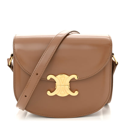 Celine Shiny Calfskin Besace Clea Triomphe Bronze 1 of 10