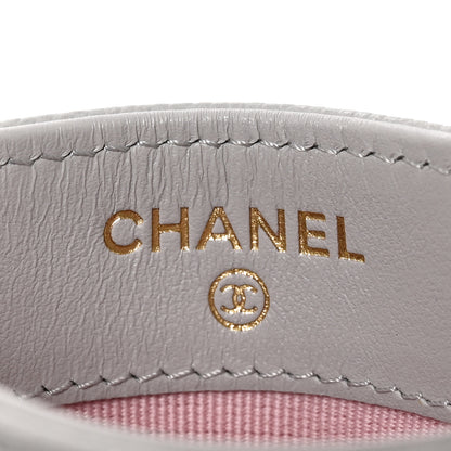 Chanel Caviar Quilted Textured CC Card Holder Grey 6 of 8