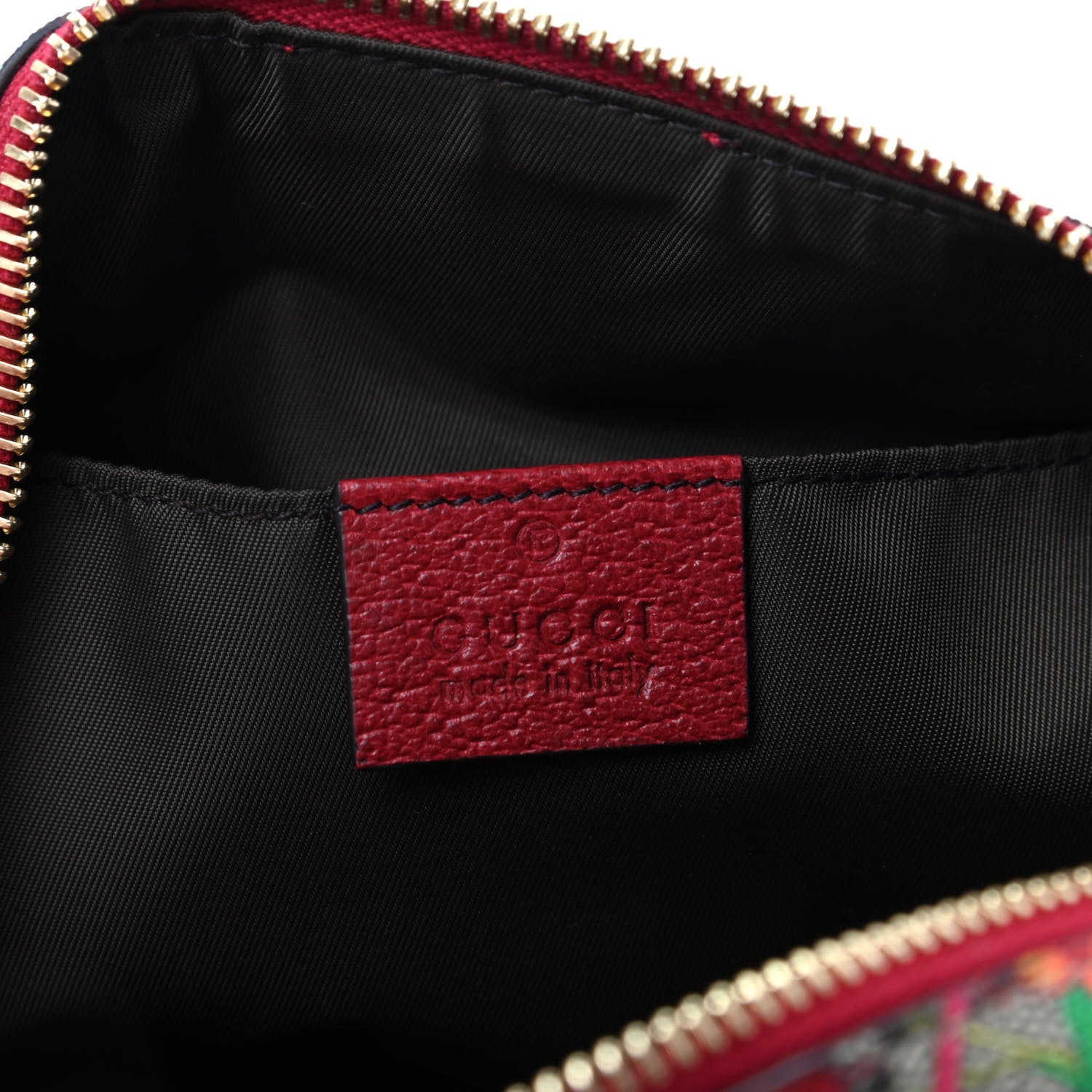 Gucci Soft GG Supreme Monogram Flora Calfskin Medium Ophidia Cosmetic Case Beige Ebony Multicolor Rosso 6 of 7