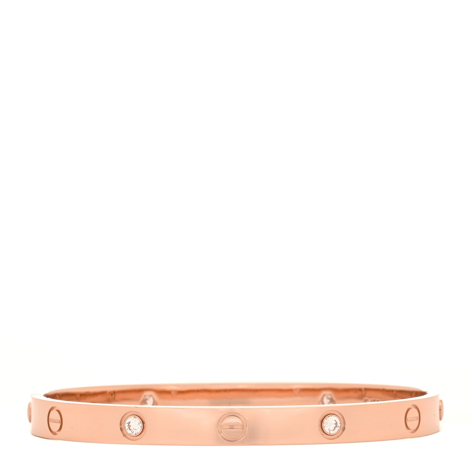 Cartier 18K Pink Gold 4 Diamond LOVE Bracelet 18 2 of 4