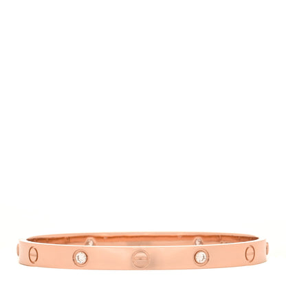 Cartier 18K Pink Gold 4 Diamond LOVE Bracelet 18 2 of 4