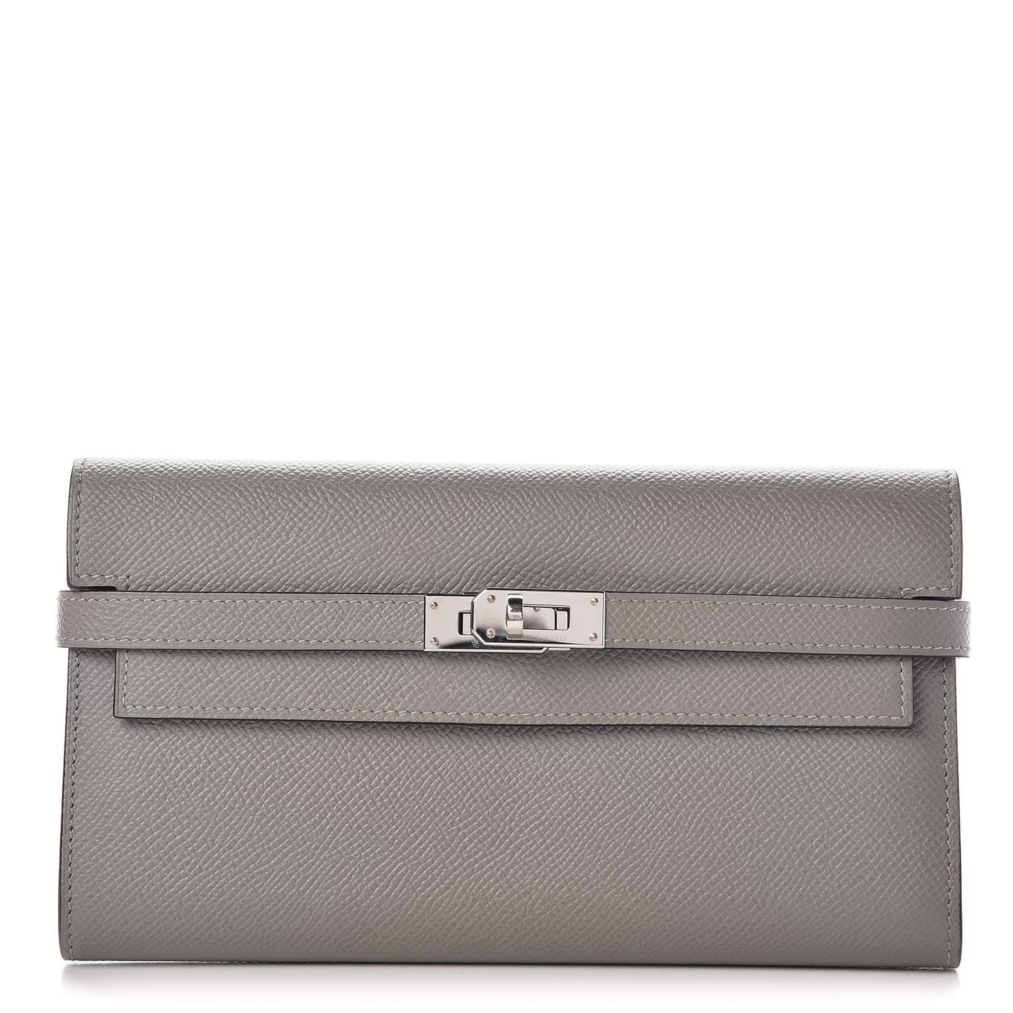 Epsom Kelly Longue Wallet Gris Mouette