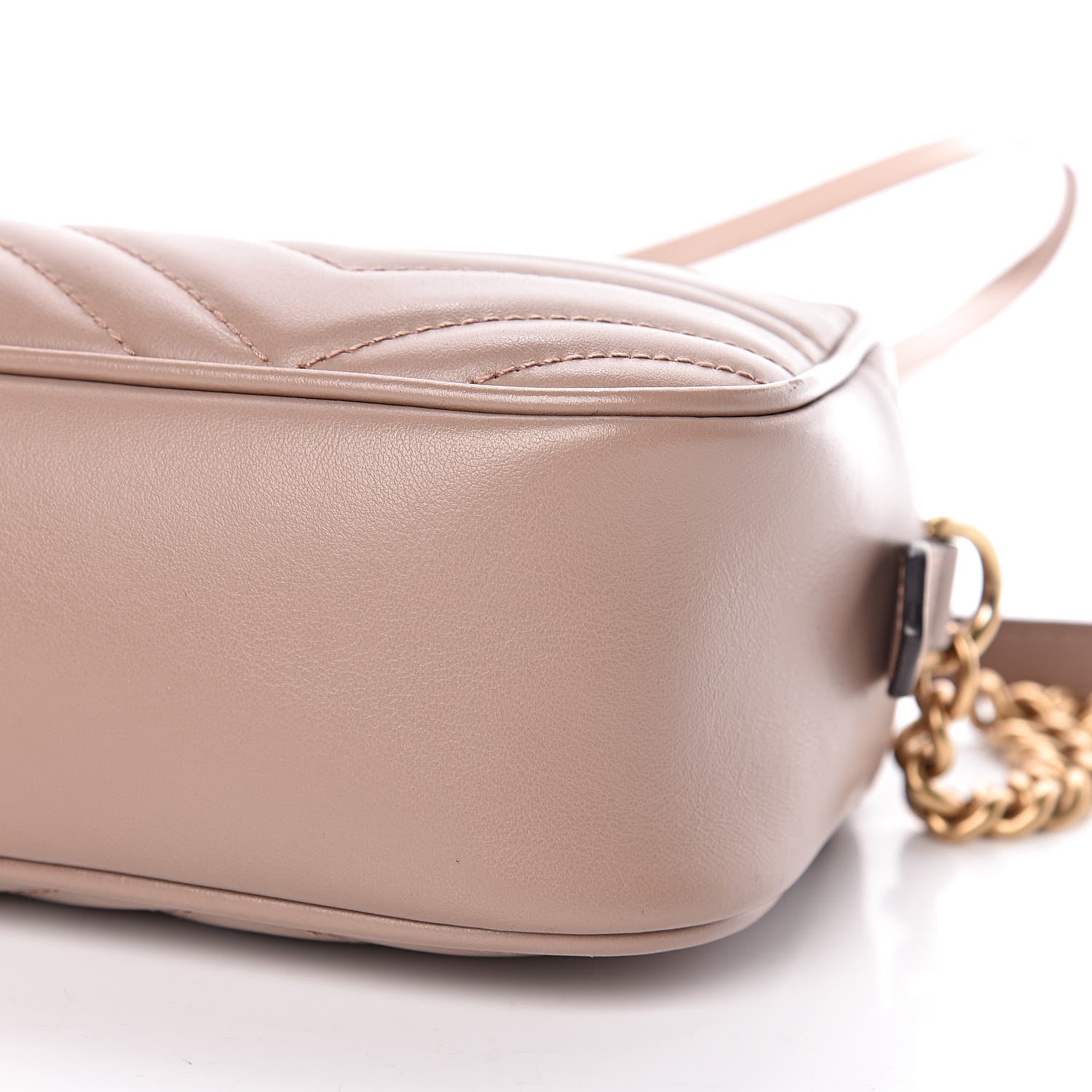 Gucci Calfskin Matelasse Small GG Marmont Chain Shoulder Bag Porcelain Rose 10 of 13