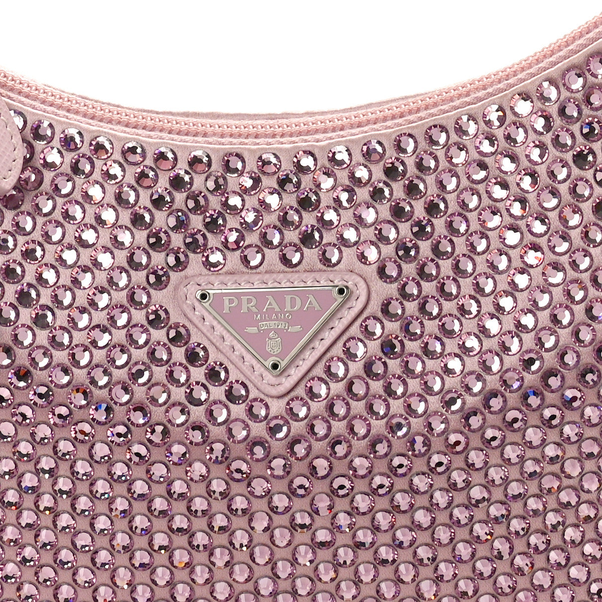 Prada Satin Crystal Mini Re-Edition 2000 Bag Alabastro 8 of 11