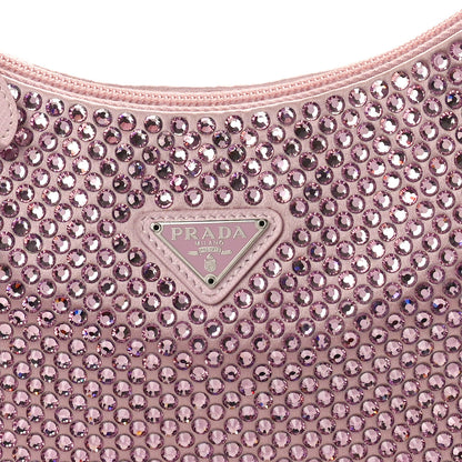 Prada Satin Crystal Mini Re-Edition 2000 Bag Alabastro 8 of 11