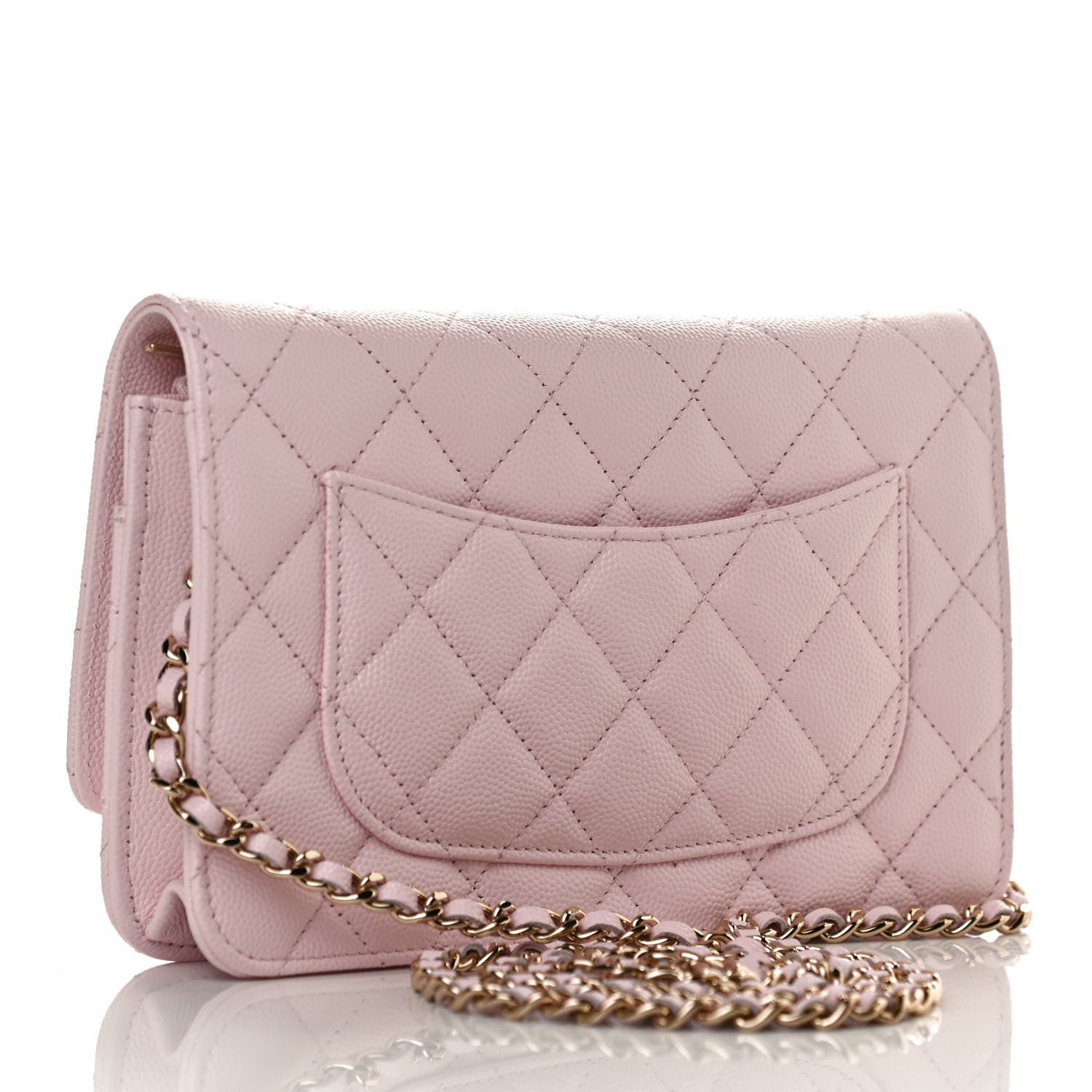 Chanel Caviar Quilted Wallet On Chain WOC Light Pink 3 of 11