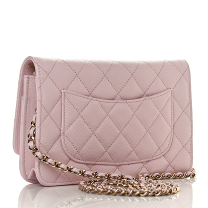 Chanel Caviar Quilted Wallet On Chain WOC Light Pink 3 of 11
