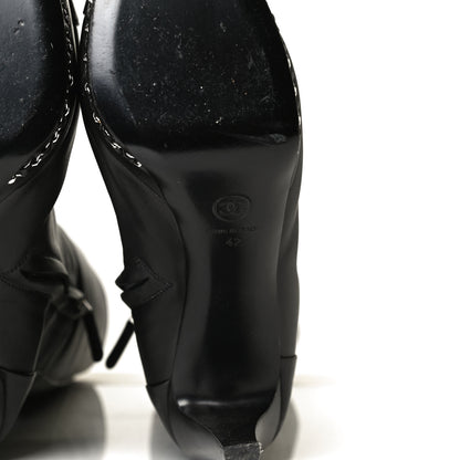 Chanel Lambskin CC Platform Cap Toe Chain Knee High Boots 42 Black 13 of 18