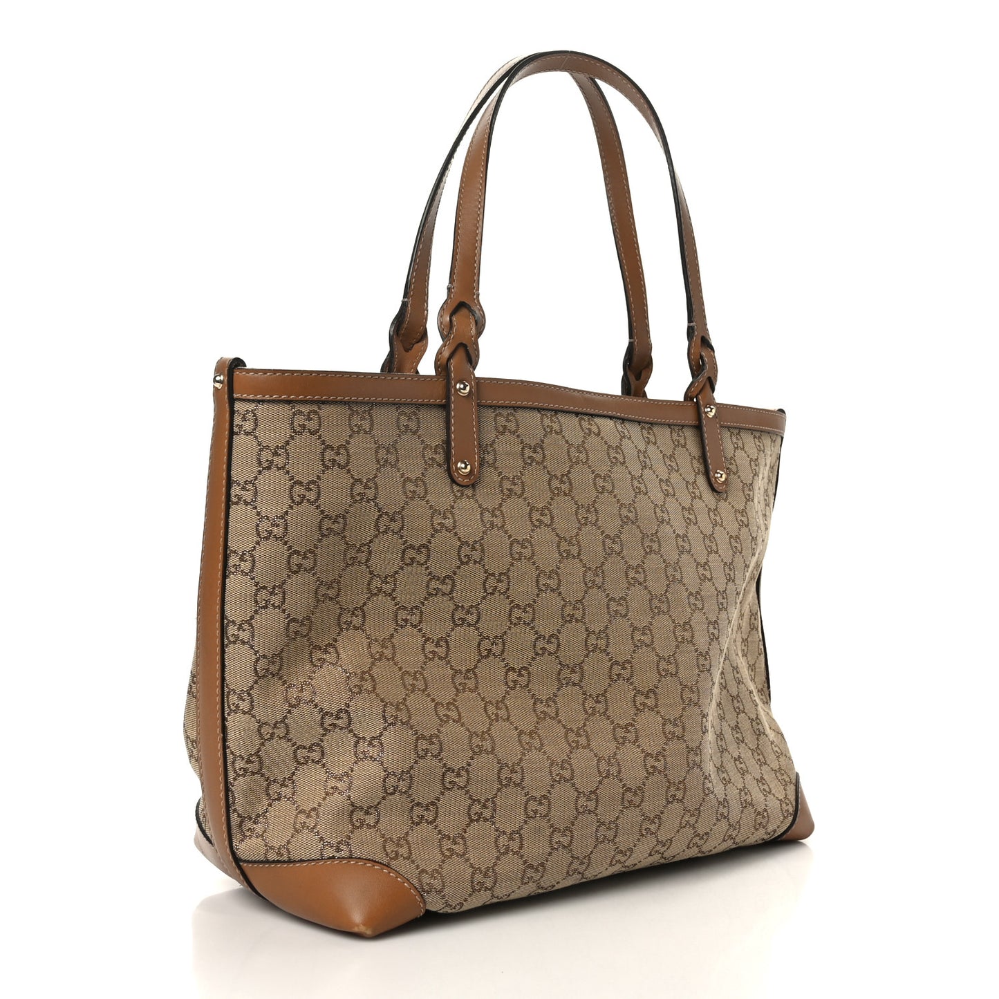 Metallic Monogram Medium Craft Tote Brown
