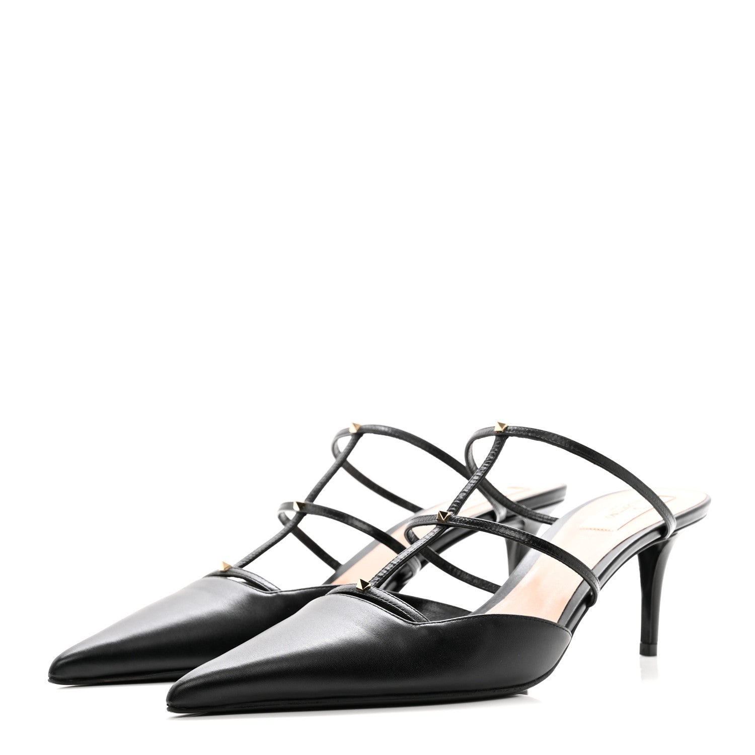Valentino Garavani Calfskin Rockstud 60mm Wispy Mules 41 Black 3 of 9