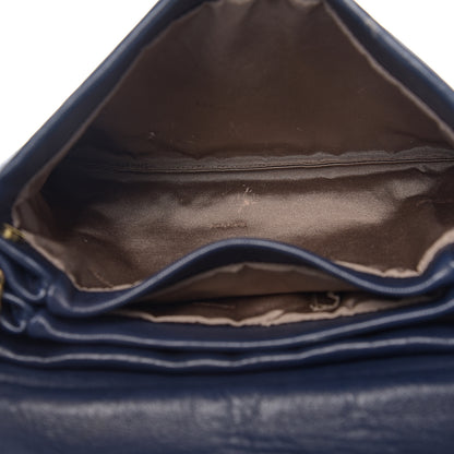 Lanvin Lambskin Quilted Medium Sugar Flap Shoulder Bag Navy 4 of 10