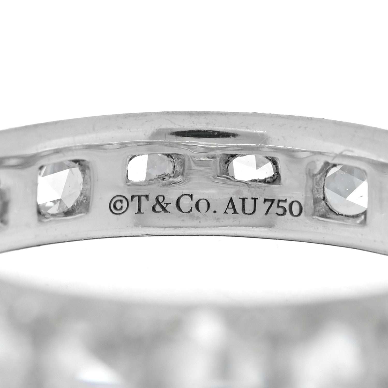 Tiffany 18K White Gold Diamond Metro Rose Cut Eternity Band Ring 53 6.25 4 of 5