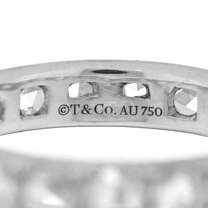 Tiffany 18K White Gold Diamond Metro Rose Cut Eternity Band Ring 53 6.25 4 of 5
