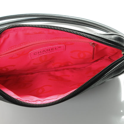Chanel Calfskin Quilted Cambon Pochette Black White 5 of 7