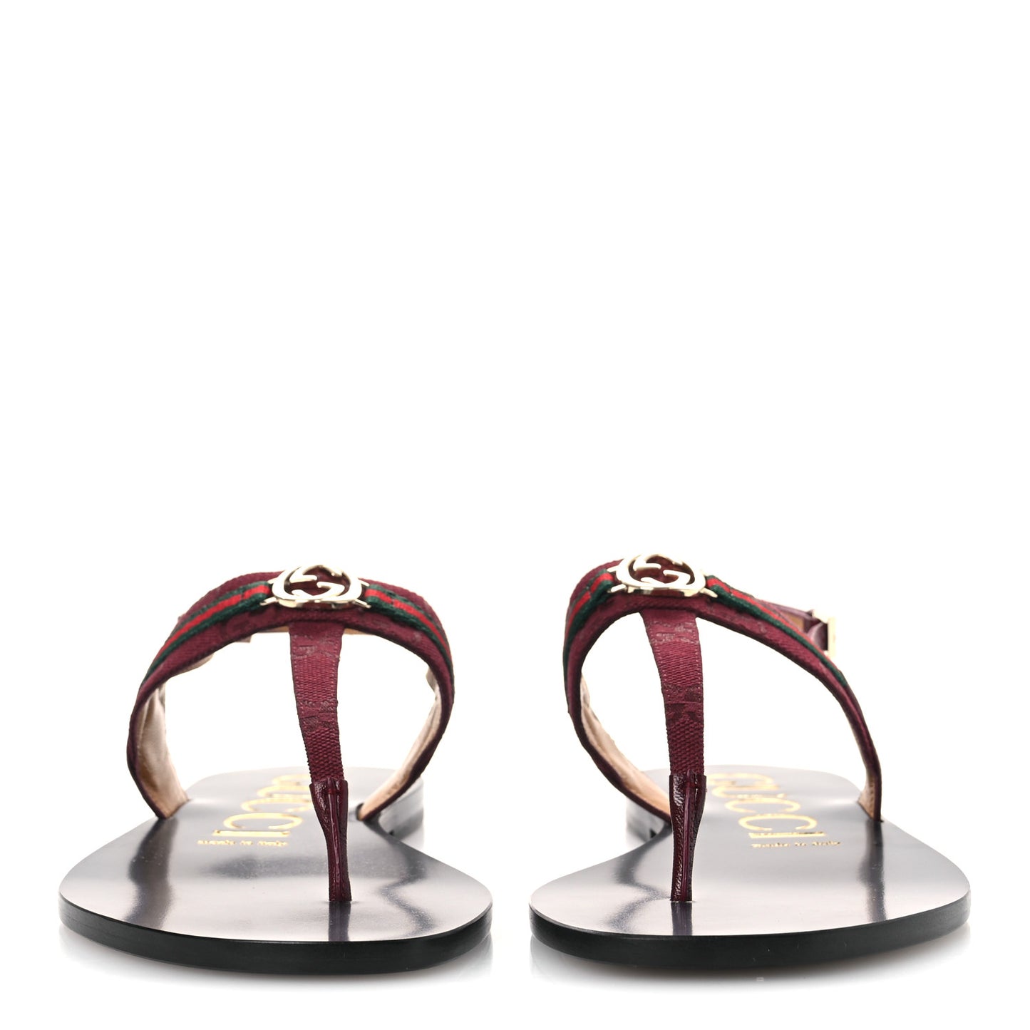New Canvas GG Malaga Kid Web Interlocking G Womens Thong Sandals 39.5 Rosso Ancora