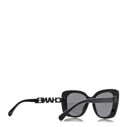 Chanel Acetate Strass Polarized Square Sunglasses 5422-B Black 4 of 7