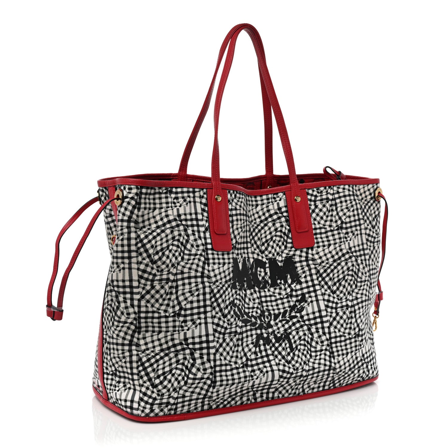 MCM Visetos Large Liz Reversible Shopper Tote Ruby Red 6 of 21