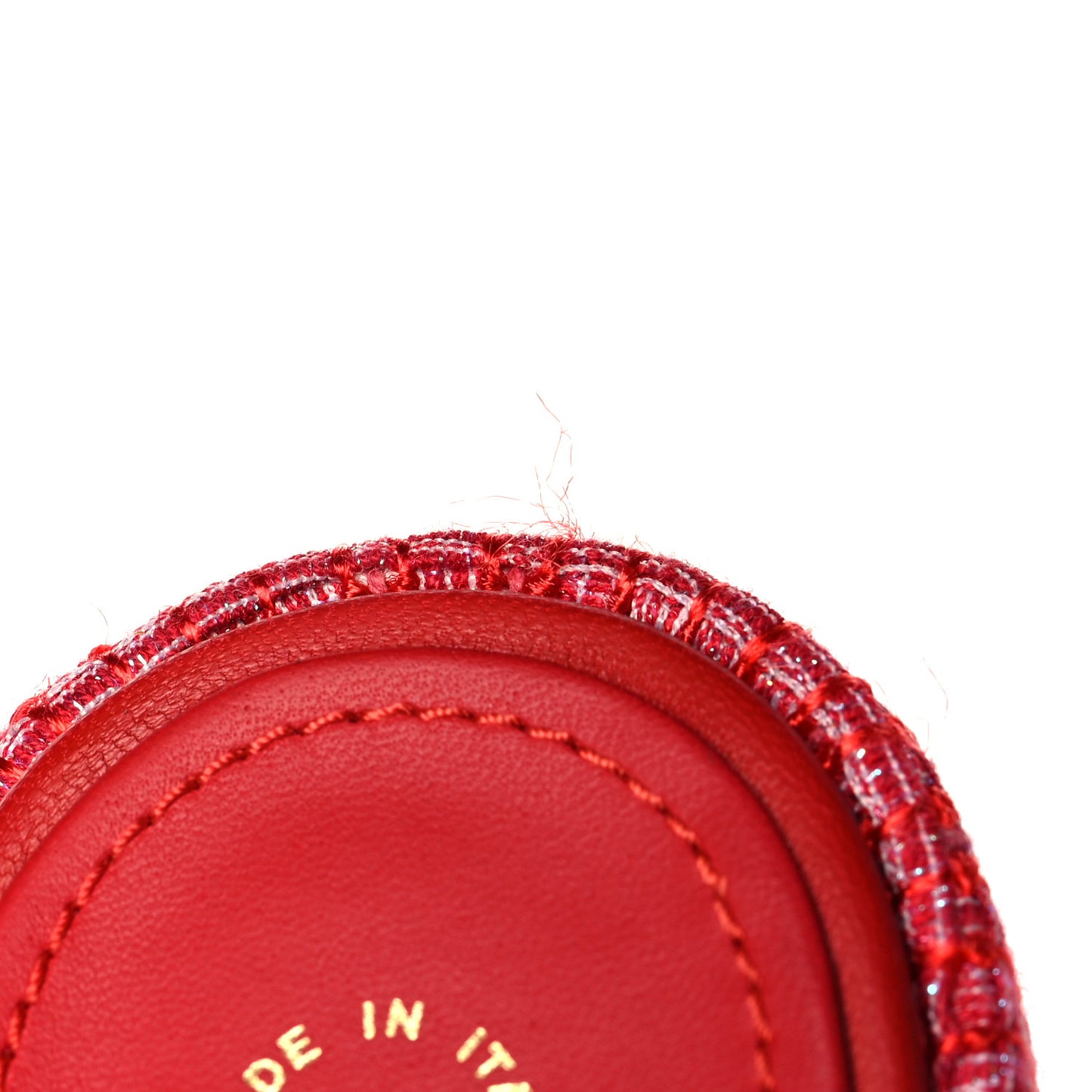 Tweed Lambskin CC Mules 40.5 Red White