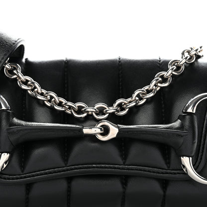 Gucci Nappa Vertical Matelasse Small Maxi Horsebit Chain Shoulder Bag Black 8 of 10
