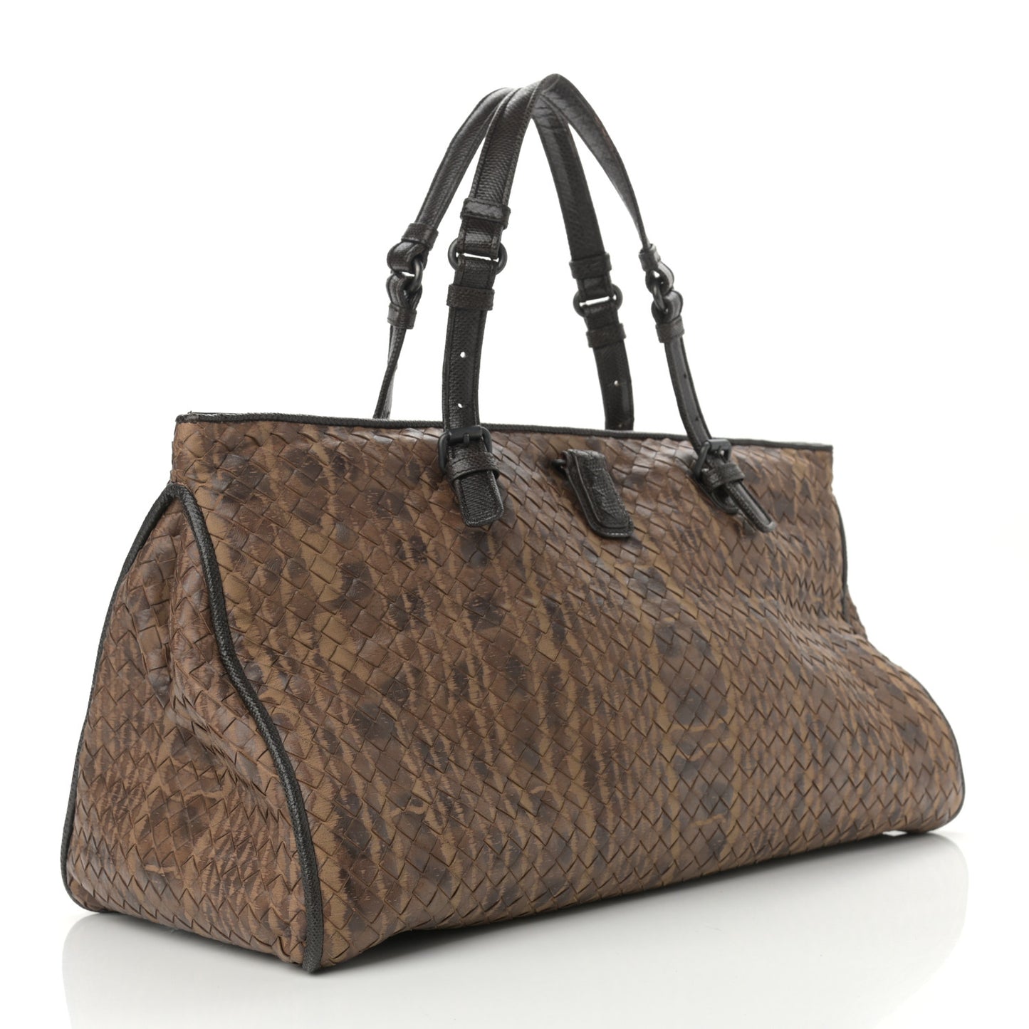 Karung Printed Nappa Moire Lizard Intrecciato Tote Multi Oak