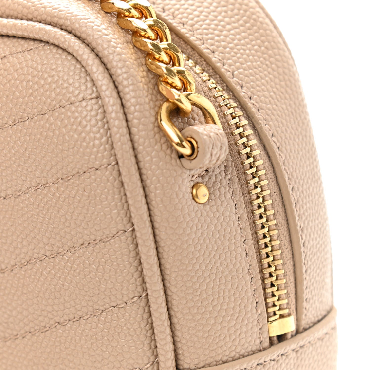 Saint Laurent Grain De Poudre Matelasse Monogram Mini Lou Camera Bag Dark Latte 11 of 12