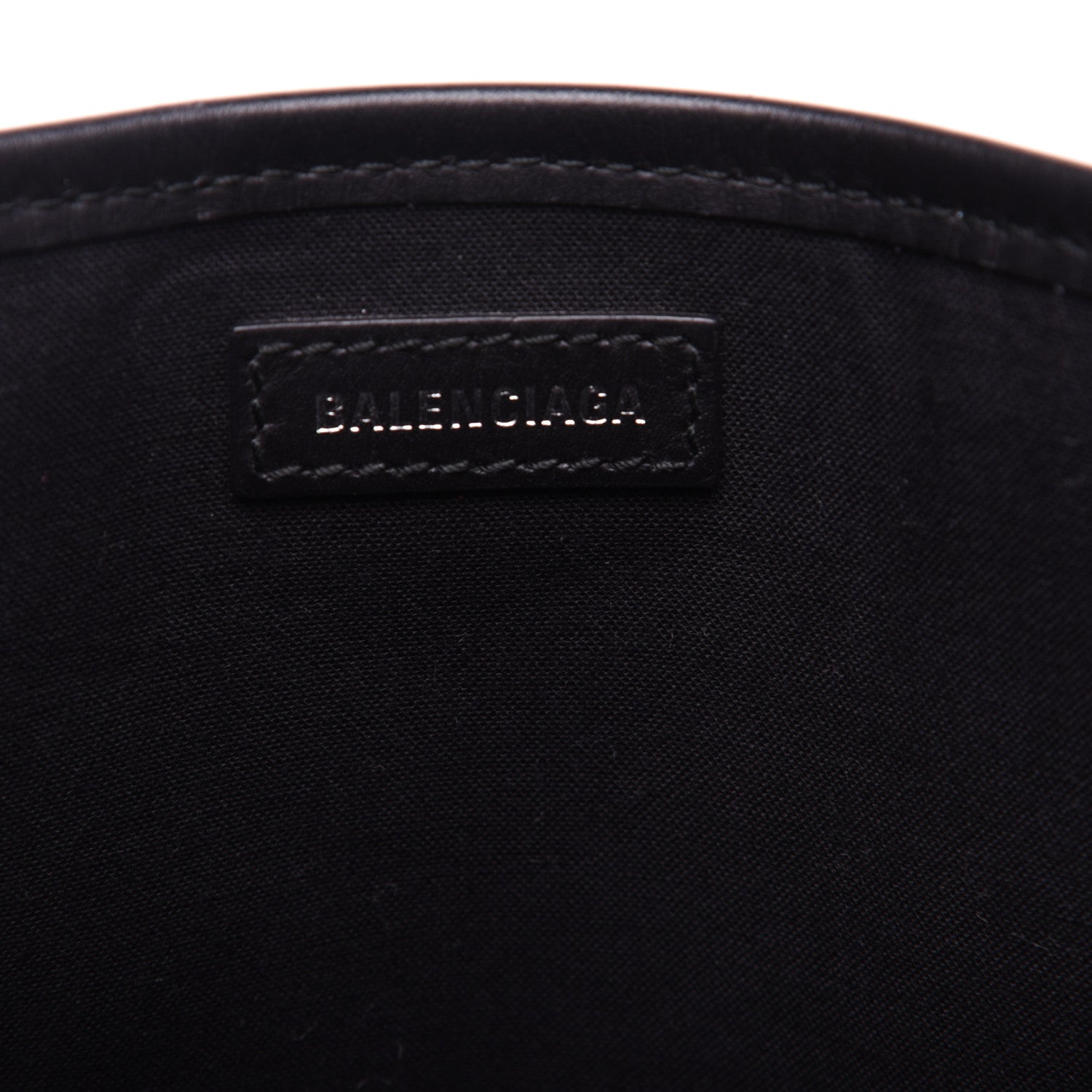 Balenciaga Cotton Canvas Calfskin Logo Print Navy Cabas XS Black White 8 of 13