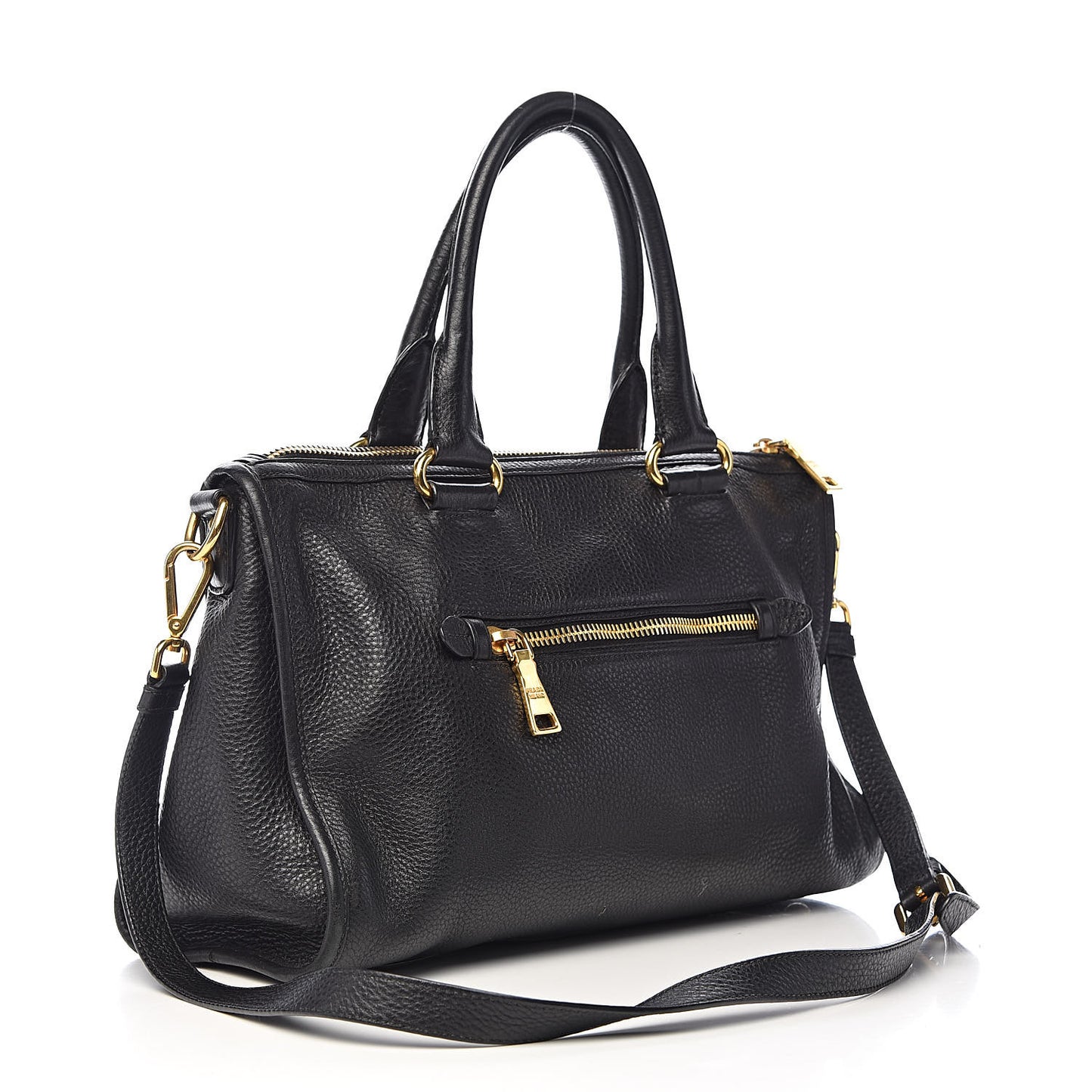 Vitello Daino Shopping Satchel Black