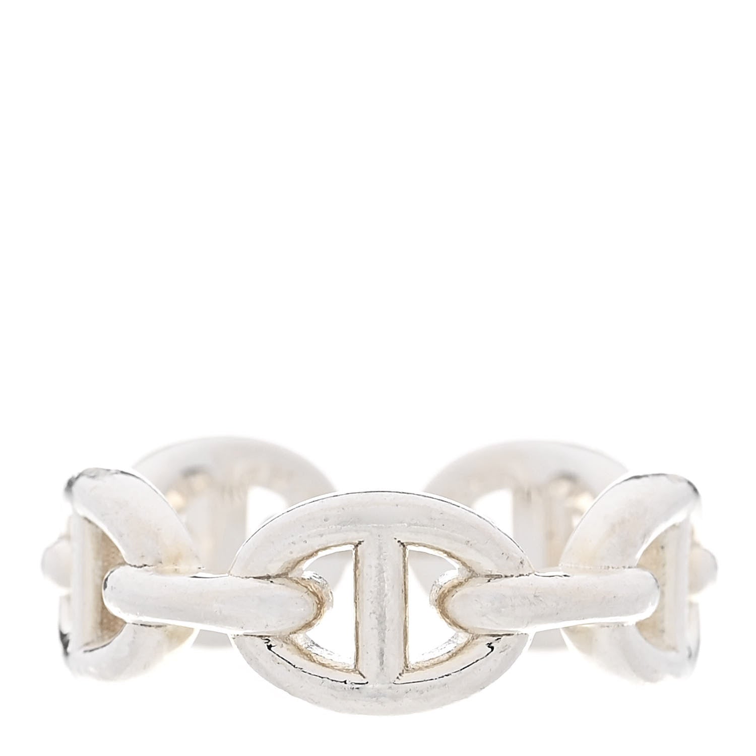 Hermes Sterling Silver PM Chaine d'Ancre Enchainee Band Ring 50 5.25 1 of 8