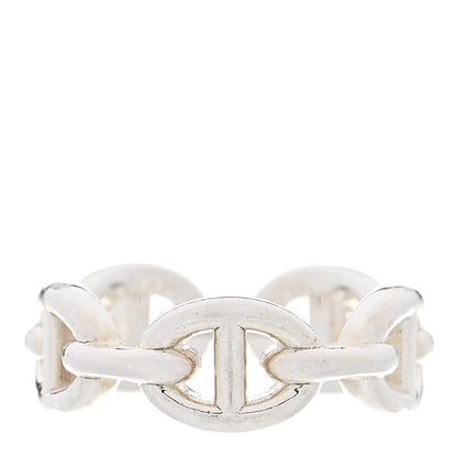 Hermes Sterling Silver PM Chaine d'Ancre Enchainee Band Ring 50 5.25 1 of 8