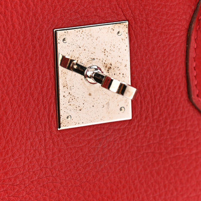 Hermes Taurillon Clemence Birkin 35 Rouge Vif 13 of 17