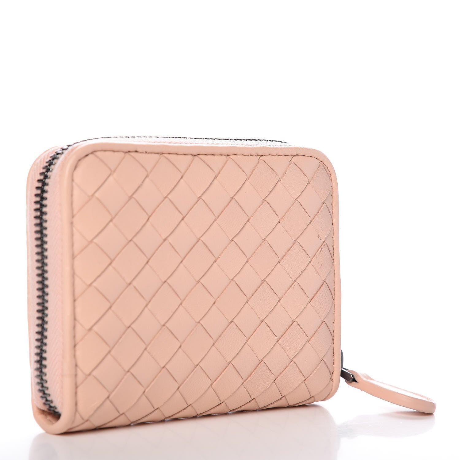 Bottega Veneta Nappa Intrecciato Zip Around Coin Purse Flamingo 3 of 8