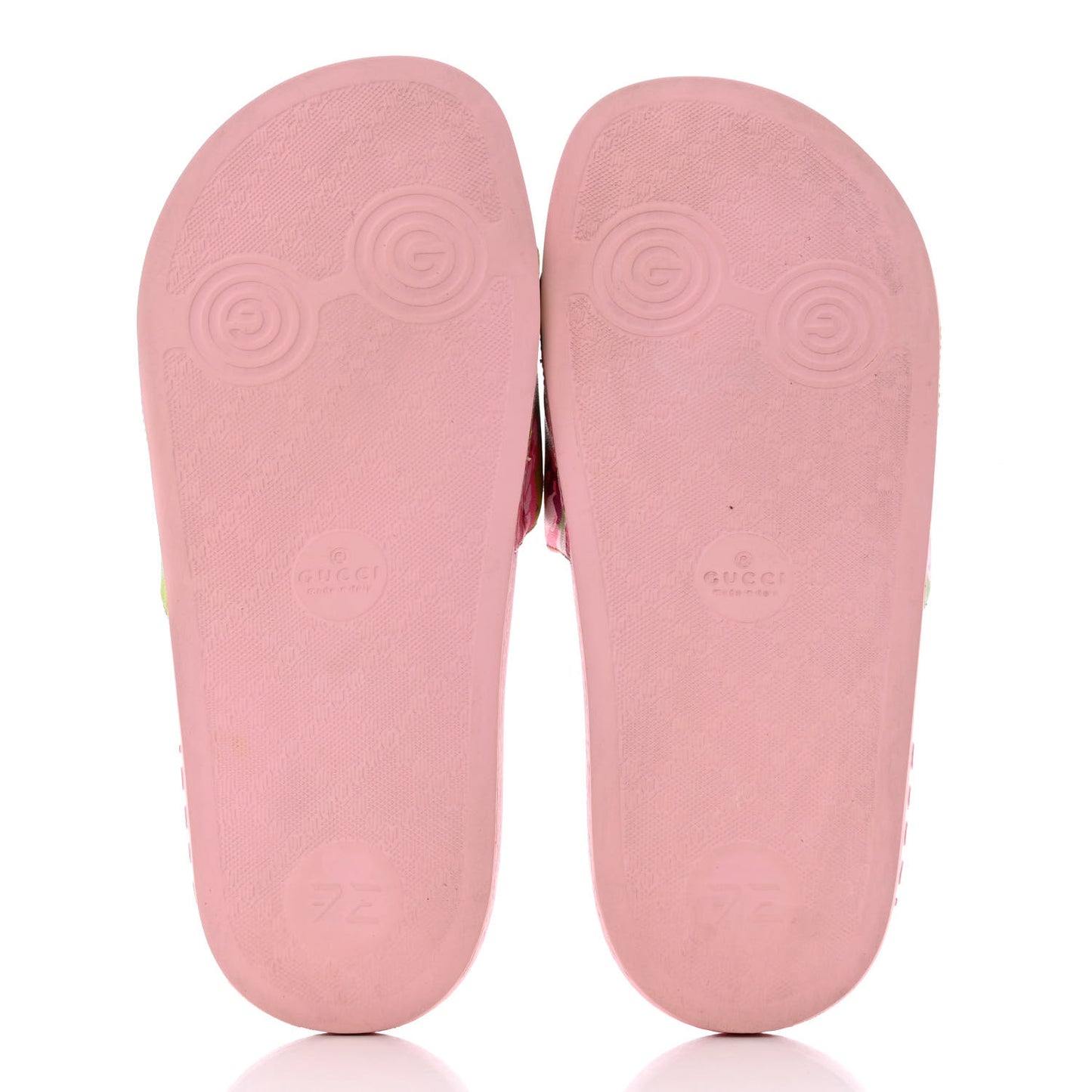 X KEN SCOTT Rubber Infinity Zia Interlocking G Womens Pool Slide Sandals 38 Green Lilac Bright Splash