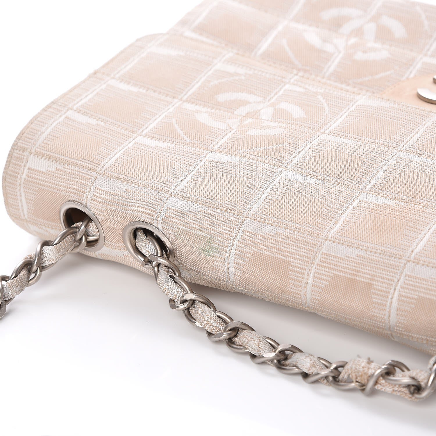 Chanel Nylon Medium Travel Flap Light Beige 8 of 9