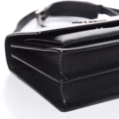 Saint Laurent Grained Calfskin Medium Monogram Sunset Satchel Black 8 of 10