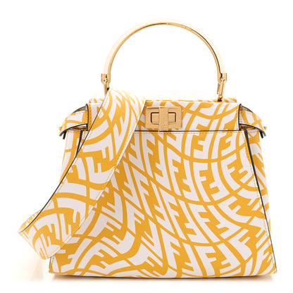 Fendi X SARAH COLEMAN Vitello Liberty Shiny Nappa Plexiglass FF Vertigo Mini Peekaboo Iconic Satchel Mimosa White 1 of 12