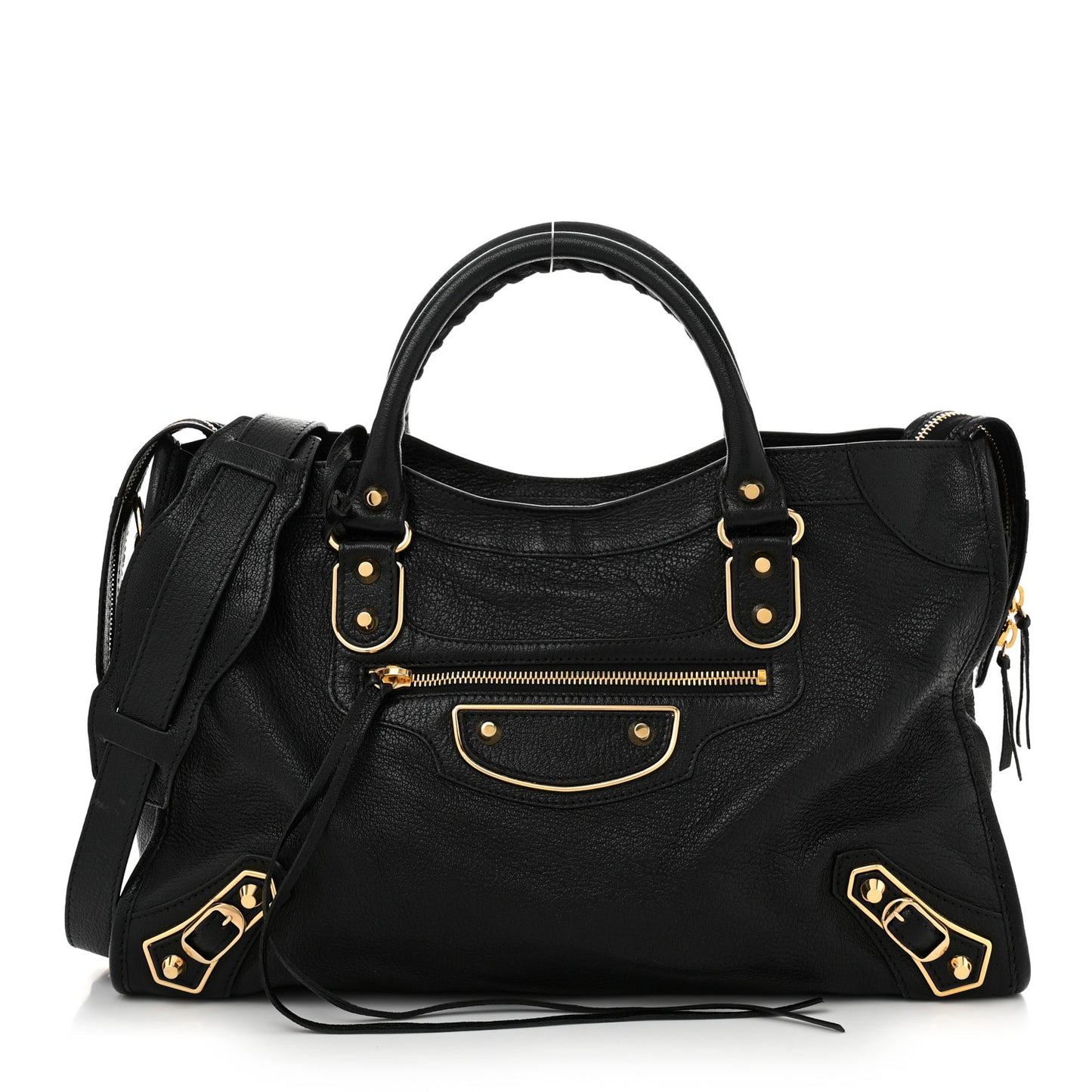 Chevre Gold Metallic Edge Hardware City Black