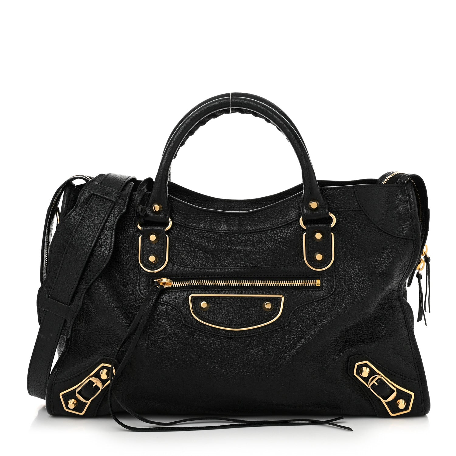 Balenciaga Chevre Gold Metallic Edge Hardware City Black 1 of 12