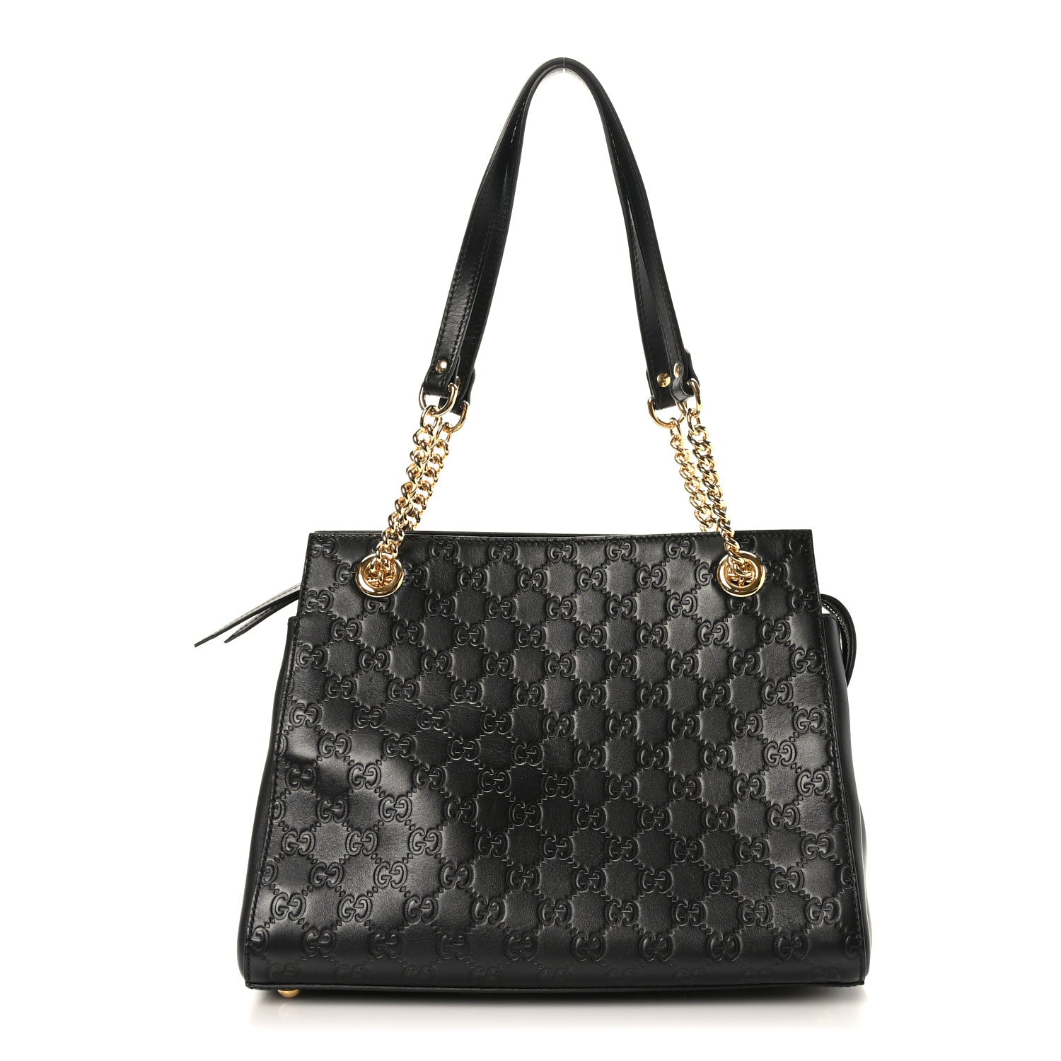 Gucci Guccissima Signature Medium Shoulder Tote Bag Black 1 of 9